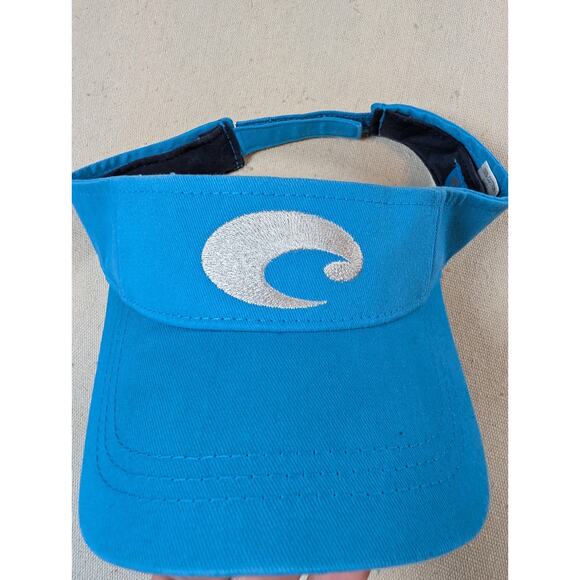 Costa Del Mar Blue Embroidered Logo Strapback Visor Cap Hat Golf Beach Sun Visor - Picture 2 of 7